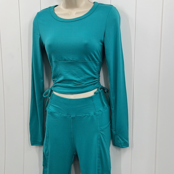 🆕Lydaa Turquoise Yoga Set Super Soft Milk Silk Fabric S/M & L/XL Sets Available - Picture 3 of 11
